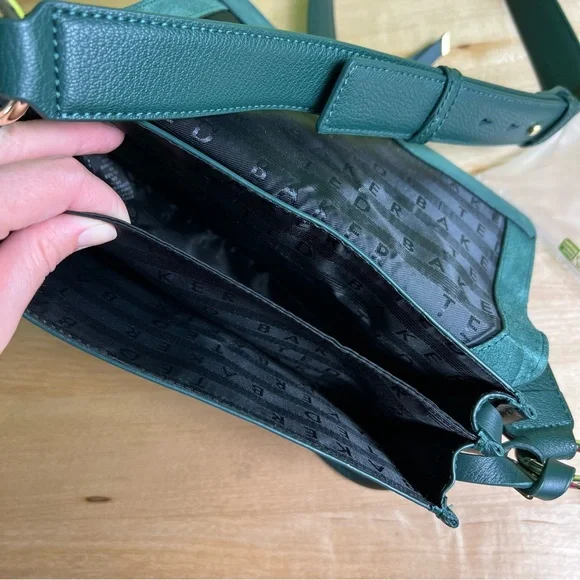 Ted Baker harrlee long tassel saddle shoulder bag in dark green NWT - Picture 6 of 9
